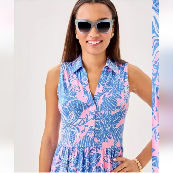 NWT Lilly Pulitzer Riegan Maxi Dress Conch Shell Pink Up Scale SIZE MEDIUM - Picture 4 of 11